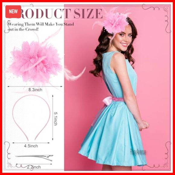 8-Piece Fascinator Hat Set with Adjustable Headband and Clip